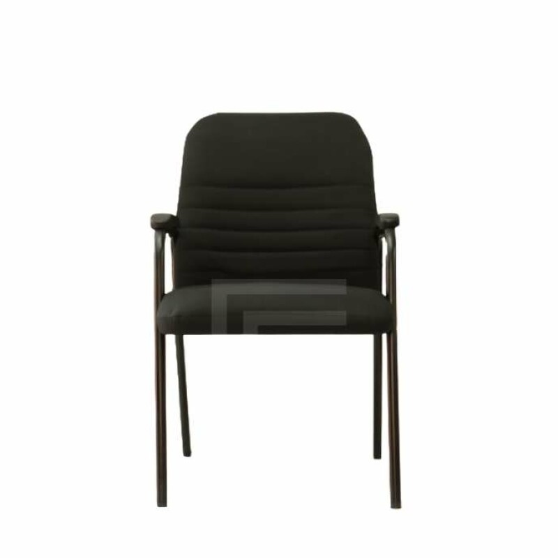 Visitors Mesh Office Chair with PU Armrests and Black Powder-Coated Frame -FV-6012