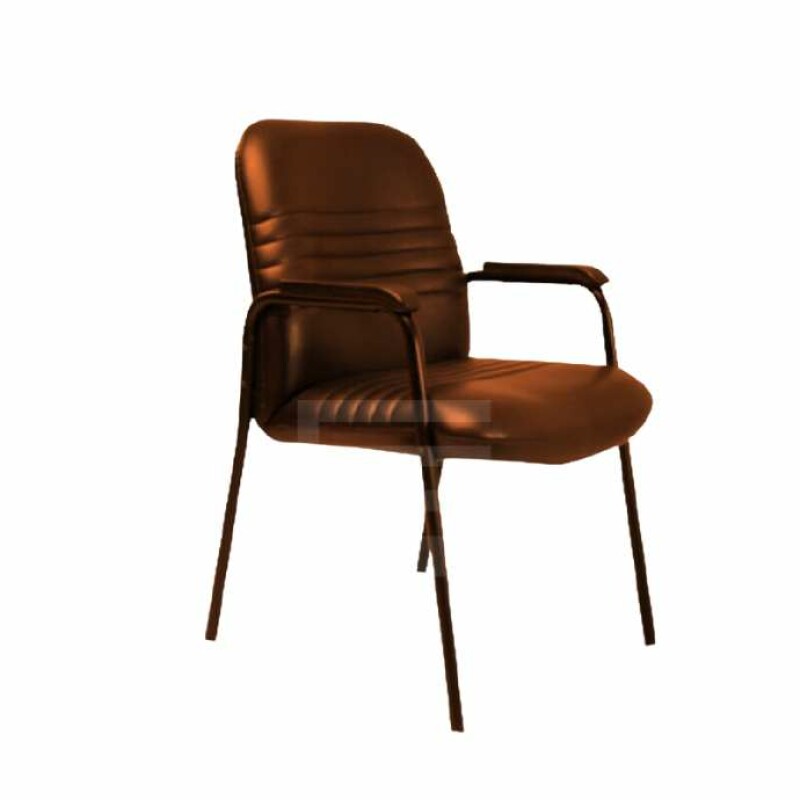 Visitors Mesh Chair with Leatherette Seat and Black Powder-Coated Frame- FV-6013