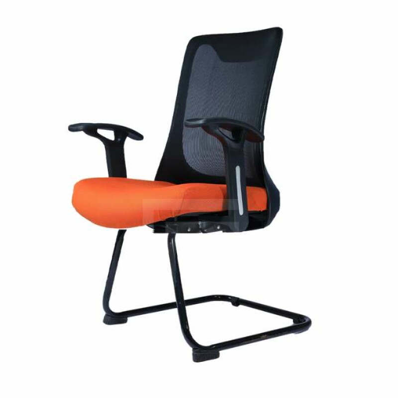 Mesh Visitor Chair with Powder-Coated Steel Base and PU Foam Seat -FV-7010