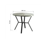 Round Wood Top Restaurant Dining Table with Black Metal Tripod Base