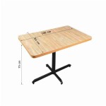 Rectangular Table with Light Wood Finish and Black Cross Base