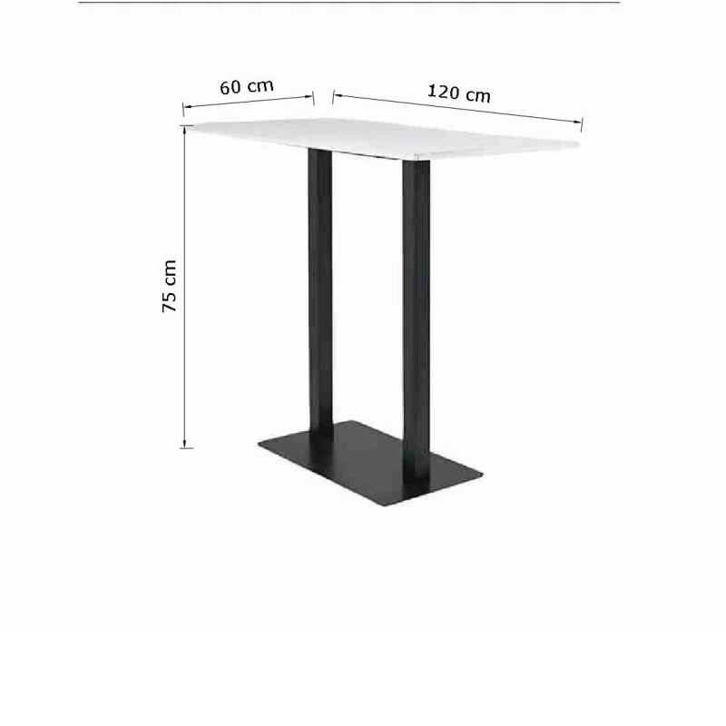 High-Top Table with Black Metal Legs