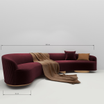 BH Engineered Maroon Fabric Sofa