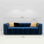 BH Engineered Blue Fabric Sofa Set