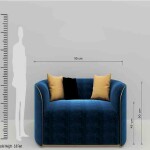 BH Engineered Blue Fabric Sofa Set