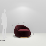 BH Engineered Maroon Fabric Sofa