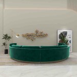 BH Engineered Green Curved Sofa