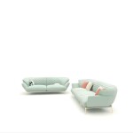 BH Engineered Light Green Leather Sofa Set