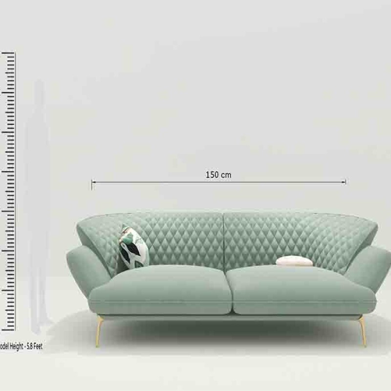 BH Engineered Light Green Leather Sofa Set