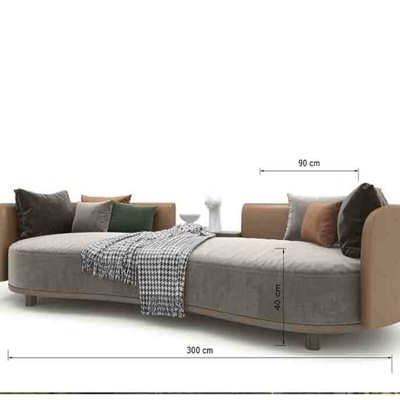 BH Engineered Green Brown Fabric Sofa Set