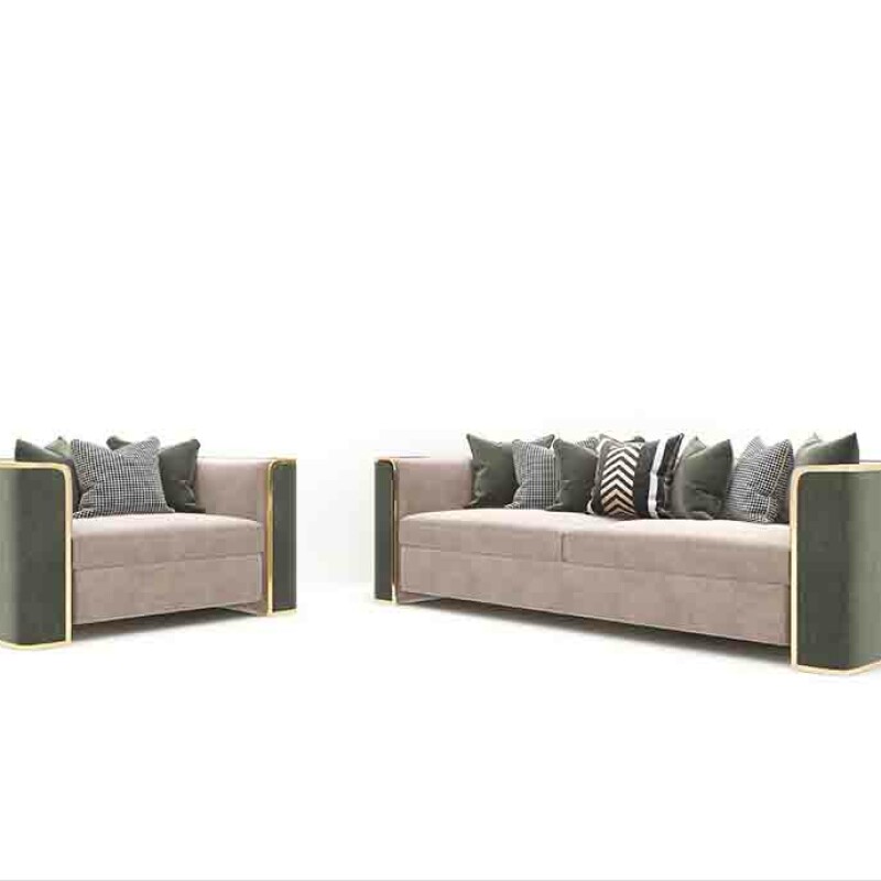 BH Engineered Brownish Green Leather Sofa