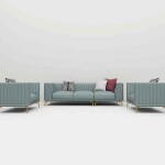 BH Engineered Blue Grey Leather Sofa