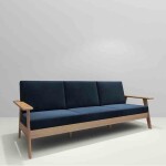 BH Wooden Frame Sofa with Navy Cushions