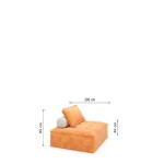 BH Engineered White & Orange Fabric Sofa