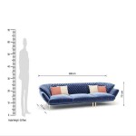 BH Engineered Premium Blue Welvet Fabric Sofa