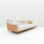 BH Engineered Orange White Leather Sofa