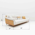 BH Engineered Orange White Leather Sofa