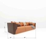 BH Engineered Orange Brown Leather Sofa