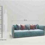 BH Engineered Skyblue Fabric Sofa