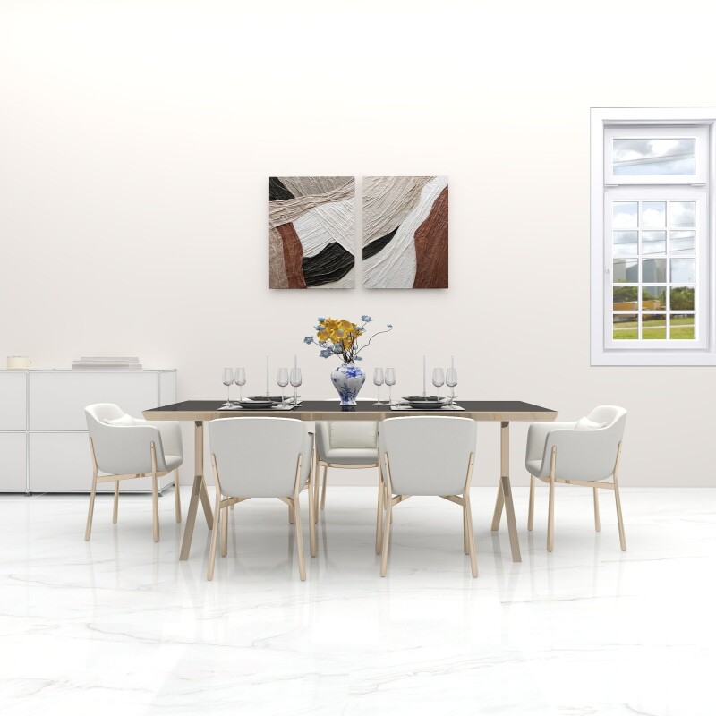 6 Seater Black Dining Table