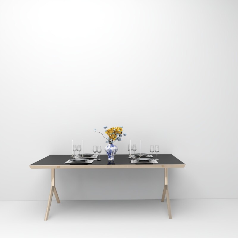 6 Seater Black Dining Table