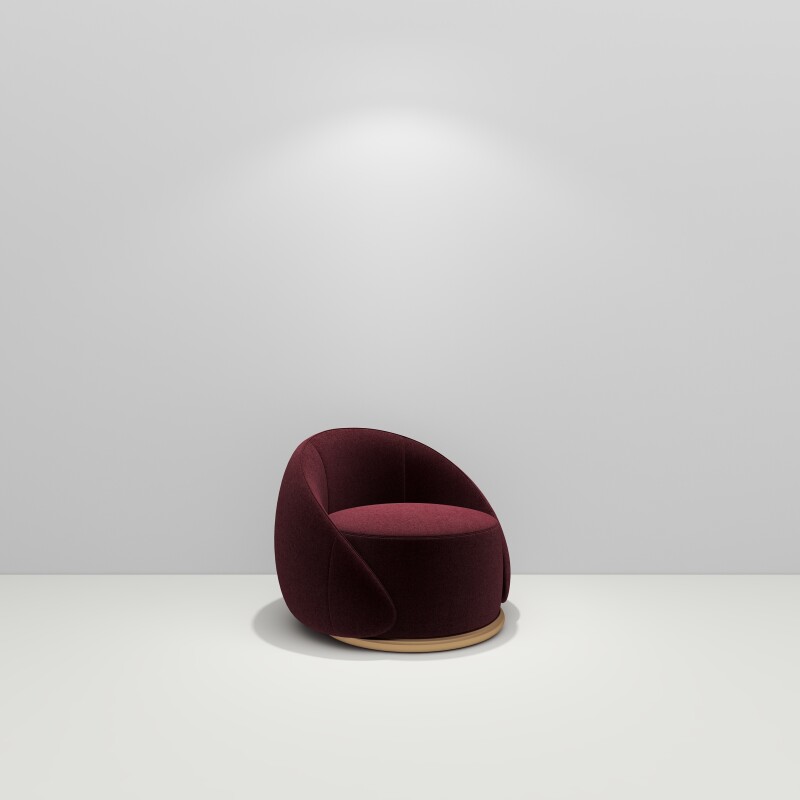 BH Engineered Maroon Fabric Sofa