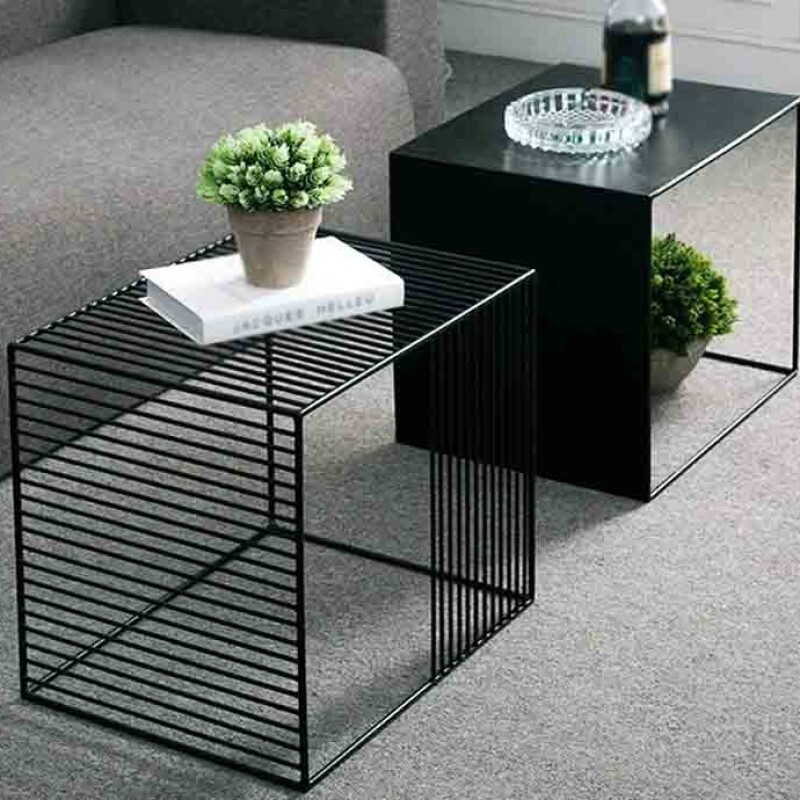 BH Engineered Ebon Metal Table Set