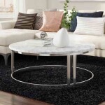 BH Engineered Round White Coffee Table