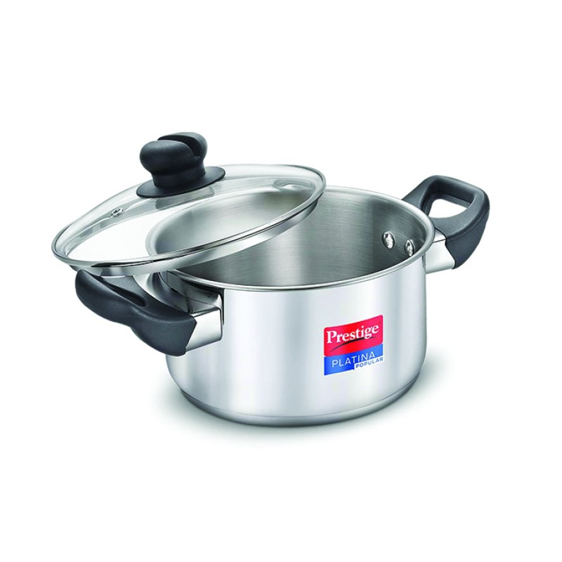 Prestige Platina Popular Stainless Steel Casserole With Lid, 220MM