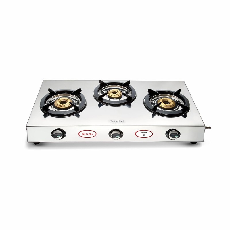 Preethi EMBER Stainless Steel 3 Burner Gas Stove