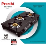 Preethi ZEAL Glass Top 3 Burner Gas Stove