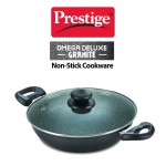 Prestige Omega Non-Stick Granite Kadai With Lid, 240MM