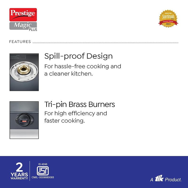 Prestige Magic Plus 3 BRNR Gas Stove