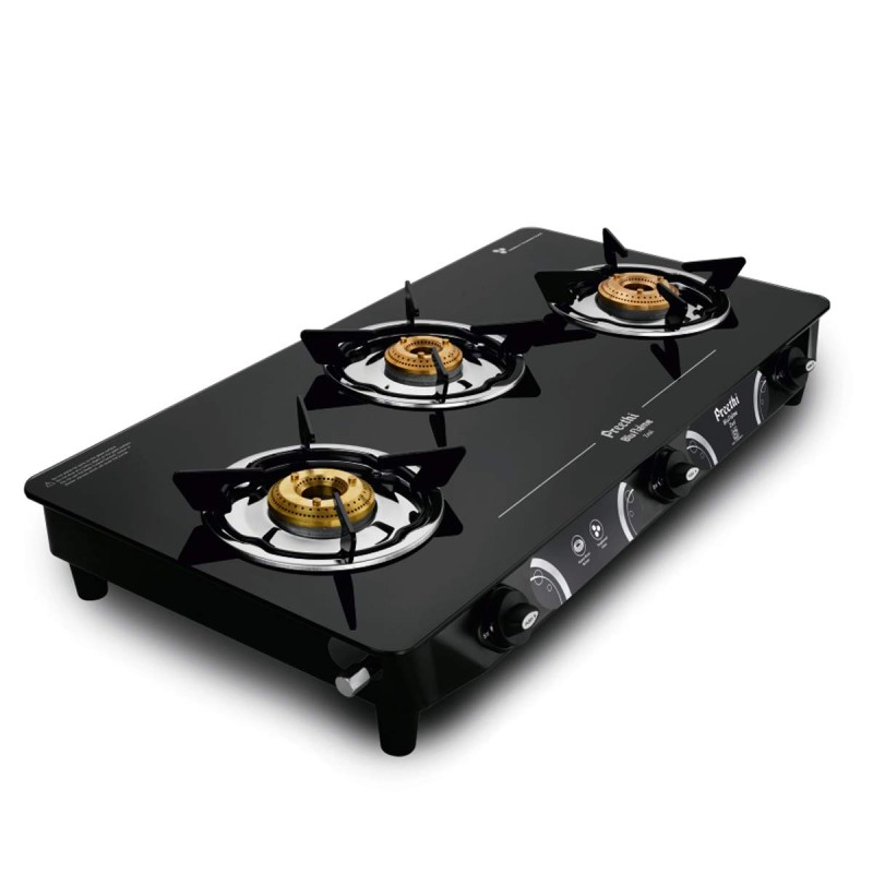 Preethi ZEAL Glass Top 3 Burner Gas Stove