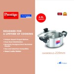 Prestige Platina Popular Stainless Steel Casserole With Lid, 220MM