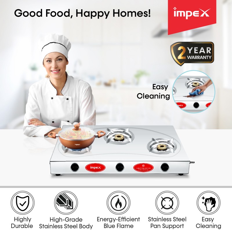 IMPEX Steel 13B 3 Burner LPG Stove