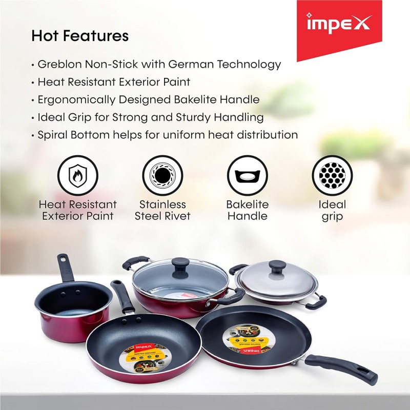 IMPEX KUK5 7 PCS Non-Stick Cookware Set