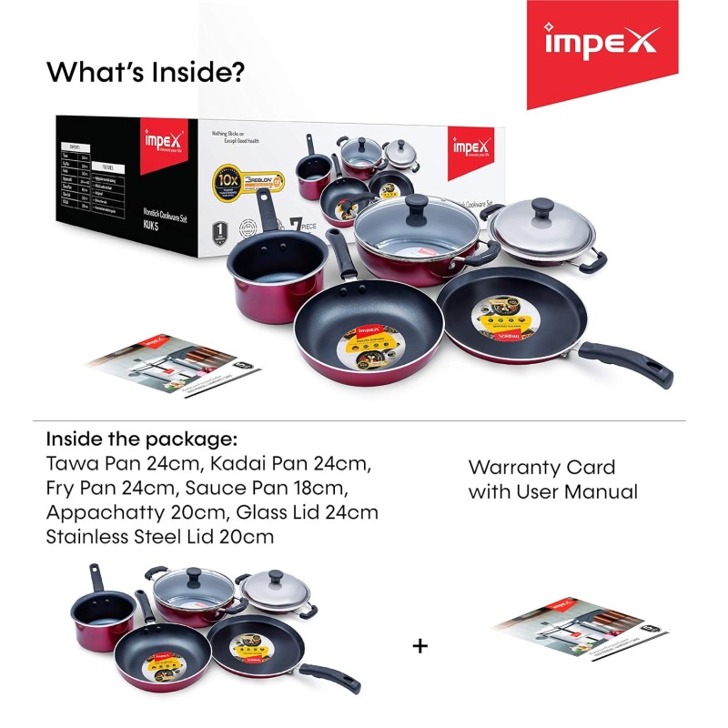 IMPEX KUK5 7 PCS Non-Stick Cookware Set