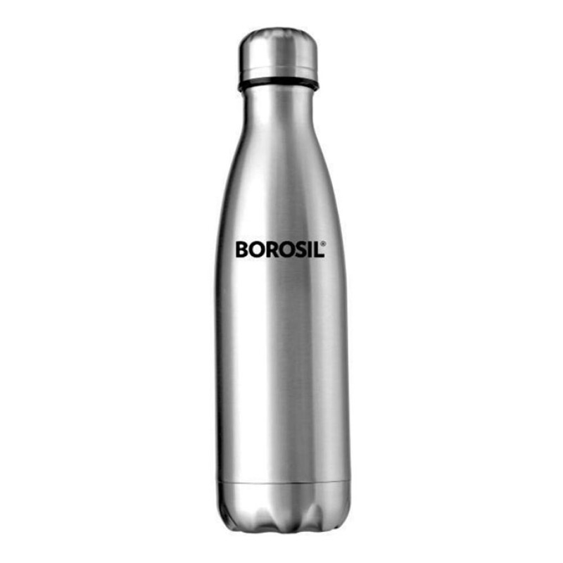 Borosil Vacuum Bottle Bolt 1000ML, Stainless Steel