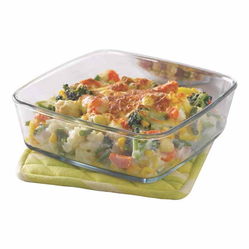Borosil Square Dish With Handle Without Lid 1.6L