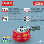 Prestige Nakshatra Plus Svachh Hard Anodised Spillage Control Handi Inner Lid Pressure Cooker, 3L (Red)