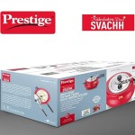 Prestige Nakshatra Plus Svachh Hard Anodised Spillage Control Handi Inner Lid Pressure Cooker, 3L (Red)