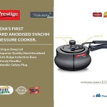 Prestige Nakshatra Plus Svachh Hard Anodised Spillage Control Handi Inner Lid Pressure Cooker, 3L(Black)