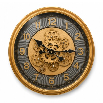 Modern Gear Wall Clock – Gold Decorative Design