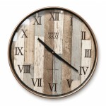 Rustic Roman Wall Clock – Wooden Vintage Design