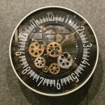 Modern Gear Wall Clock – Black Contemporary Design