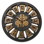 Vintage Gear Wall Clock – Antique Gold Industrial Frame (TY 117)