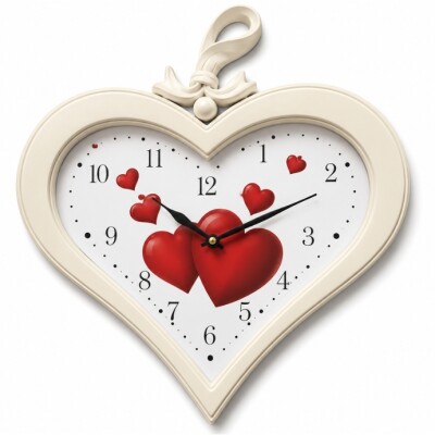 Heart Shape Wall Clock – Romantic White Design