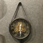 Vintage Hanging Gear Wall Clock – Glass Frame Design (P681 - 2)
