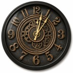 Vintage Gear Wall Clock – Black Antique Design